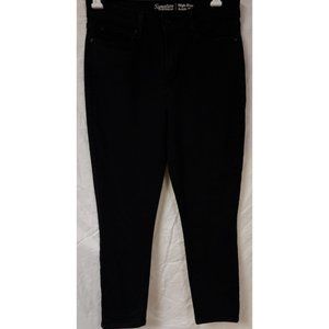 Signature Levis Strauss Womens Teens 8 Black High Rise Skinny Ankle Jeans 29x27